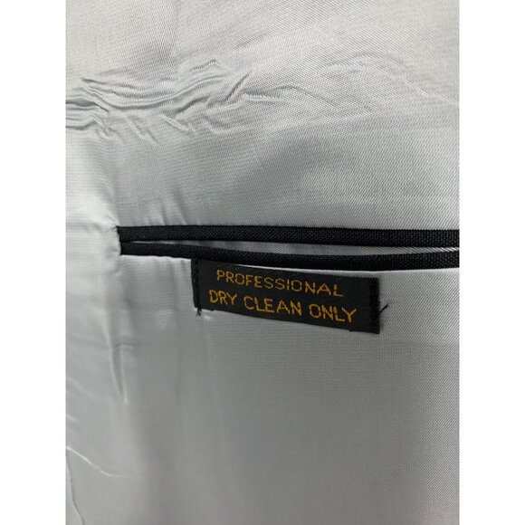 Bellagio Mens Black Tuxedo Suit 2-Piece 44L / 39W Wool Blend Wedding Prom 8077 - Picture 12 of 14